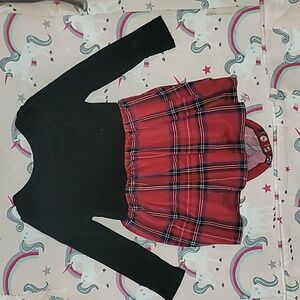 Little Sleepies Red plaid dress w/bodysuit